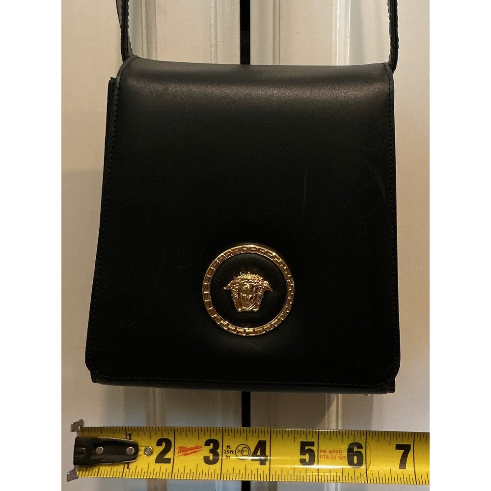 Vintage Gianni Versace Medusa Black Leather Shoulder Bag‎ Authentication Papers - Picture 13 of 16